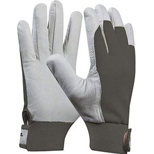 UNI Fit Comfort Werkhandschoen, bouwplaatshandschoen, van geitenleer, 1 paar Größe 9 (L) grijs
