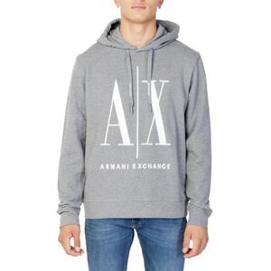 Armani Exchange Heren A|x Groot Logo Hooded Sweatshirt, Bros Bc09 Grijs Melan, L