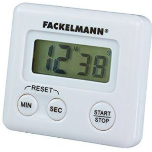 Fackelmann Kortstondige wekker, digitale keukenklok, magnetische eierwekker (kleur: wit), hoeveelheid: 1 stuk