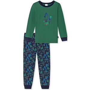 Schiesser Jongenspyjama lang pyjamaset, groen, 140