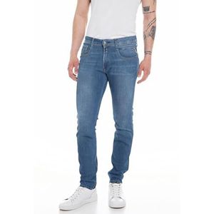 Replay Anbass Powerstretch Jeans voor heren, slim fit, 009, medium blue., 36W x 30L