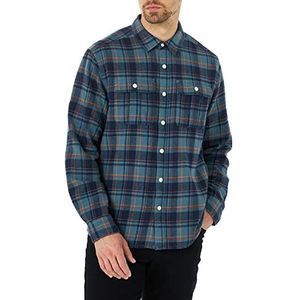Lee Heren Working West Relaxed Fit Shirt met lange mouwen, knoopsluiting, lichtblauw geruite katoen flanel, 42/44