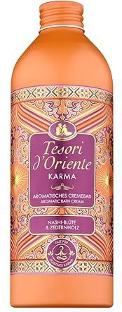 Tesori d'Oriente Crèmebad 'Karma', 500 ml, aromatisch bad met Nashi-bloesem en cederhout, spa-ervaring voor thuis, wellness-rituelen voor lichaam en zintuigen
