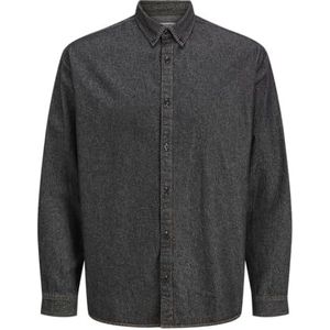 Jrebavan Shirt Ls, zwart denim, XL