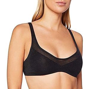 sloggi Dames OXYGENE Infinite T-Shirt Bra Beugelloze BH, Wit, S, zwart, L