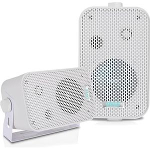 Pyle Luidsrekersysteem- Waterdichte Speakers – Luidspreker voor Buiten- Weerbestendige Wand- en Plafondgemonteerde Luidsprekers- Geschikt voor Zwembad, Patio en Binnengebruik - Wit