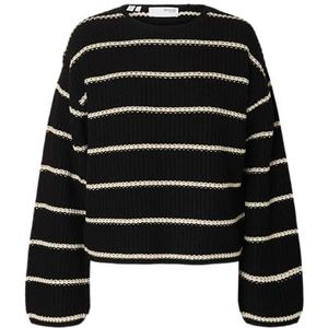 SELECTED FEMME - Slfselma Sus Ls Knit O-Neck Noos - Trui - Zwart