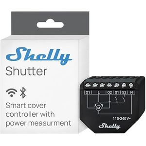 Shelly - Shutter - Slimme Rolluikschakelaarmodule - 110-240 V - 4 A - Bediening van Gordijnen en Jaloezieën