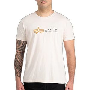Alpha Industries Alpha Label T Shirt voor heren Jet Stream White