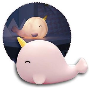 Reer lumilu Sea Life Narwhal, schattig Narwal-nachtlampje, leuk doopcadeau, verjaardagscadeau voor jongens en meisjes, 52284, roze