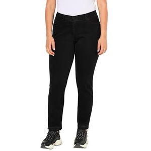Ulla Popken, Dames grote maten, jeans Sammy, met open zoom, zwart, 40W x 32L