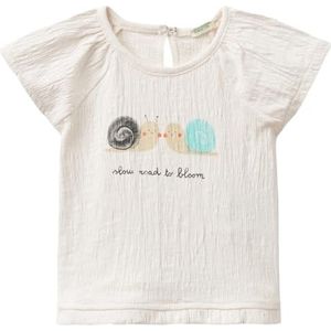 United Colors of Benetton T-shirt voor meisjes, Wit, 56 cm