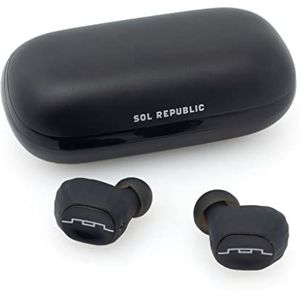 SOL REPUBLIC Amps Air 2.0 Bluetooth oortelefoon in-ear zwart 3 uur speeltijd / oplaadetui voor maximaal 15 ladingen, premium geluid hoofdtelefoon, regen- en zweetbestendig, compact en draagbaar