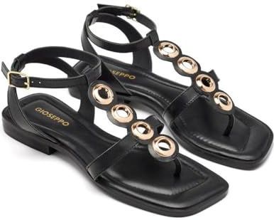 GIOSEPPO - EPPING - Platte Damessandalen - Zwart