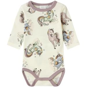 NAME IT Babymeisjes Nbfwillitus Wool Ls Body Noos body met lange mouwen, wit, 74 cm
