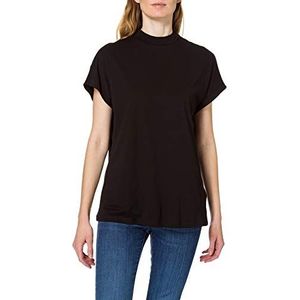 Urban Classics Dames T-Shirt Dames Oversized Cut On Sleeve Viscose Tee, Bovendeel voor vrouwen in oversized look in zwart of wit, maten XS - 5XL, zwart, S