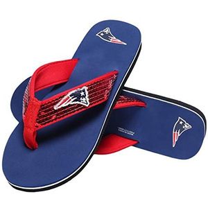 FOCO New England Patriots NFL Womens Sequin Flip Flops - M
