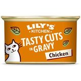 Lily's Kitchen Natuurlijke Volwassen Natte Kattenvoer Tin Kip Smakelijke Bezuinigingen in Jus Graanvrij Recept 24 x 85g