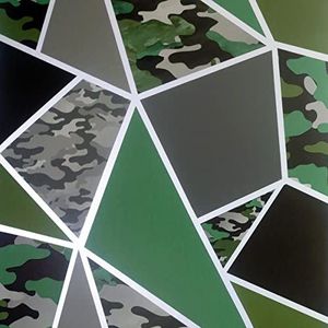 Arthouse Camo Fragments Green sw12 papierbehang, groen
