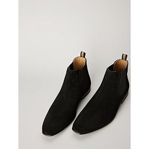 Amazon-merk - vinden. Lederen Chelsea laarzen voor heren,Zwart, 46.5 EU