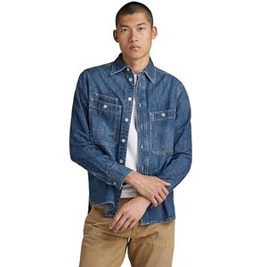 G-STAR RAW Unisex Nimes Regular Shirt EV, Blauw (Faded Noosa Blue D23009-d252-g310), L