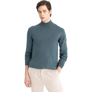DeFacto Herentrui, stijlvolle coltrui, gebreide jassen en gebreide jassen voor heren, truien en vesten voor iedereen, blauw, XL