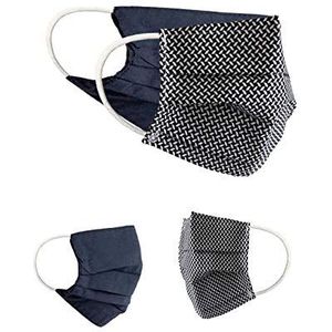 BaF Community-maskers Set van 2 stuks Unisex geïmproviseerd masker Omkeerbaar mondbeschermingsmasker Mond- en neusbescherming Omkeerbaar masker met motief katoen BCI Wasbaar