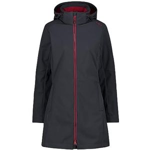 CMP - Dames softshell parka met afneembare capuchon, antraciet-anemoon, 40