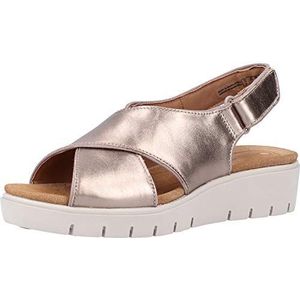 Clarks Un Karely Sun teenslippers voor dames, goud, metallic, 37.5 EU