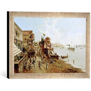 Ingelijste foto van Karl Kaufmann ""In de haven van Istanbul"", kunstdruk in hoogwaardige handgemaakte fotolijst, 40x30 cm, zilver raya