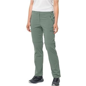 Jack Wolfskin Glastal wandelbroek, piquégroen, maat 34 dames, Groene piqué, 32