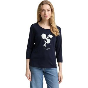 TOM TAILOR - Shirt - Donkerblauw/Wit - T-shirt