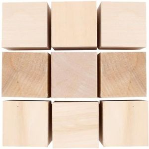 SODERTEX - Puzzelkubus van hout, 9 dobbelstenen, 4 x 4 x 4 cm, 1 stuk, 1 kleur – L310030 – knutselwerk