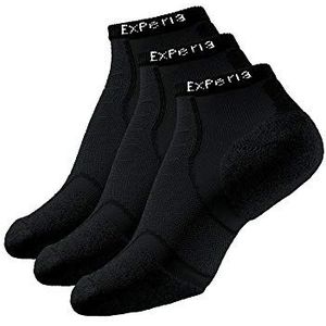 Thorlos Experia Xccu Thin Cushion Running Low Cut Sokken voor dames, Zwart/Zwart (3 paar), Large