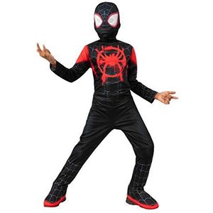 Rubies Miles Morales Classico kinderkostuum jumpsuit met laarzenovertrek en masker, officiële Marvel Spiderman, Halloween, carnaval, Kerstmis en verjaardag