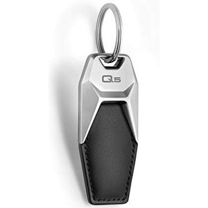 Audi collection 3181900615 Audi Q5 leren sleutelhanger, zwart/zilver,