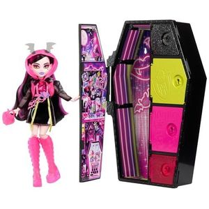 Monster High Pop en Modeset, Draculaura Pop, Skulltimate Secrets: Neon Gruwelen, verkleedkluis met meer dan 19 verrassingen, HNF78