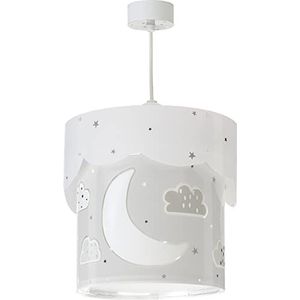 Dalber Moon plafondlamp voor kinderen, maan en sterren, 60 W, grijs