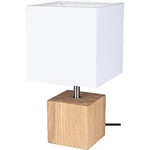 Homemania Bureaulamp Shade vorm – bureau, nachtkastje – hout, wit, hout, kunststof, stof 30 x 15 x 15 cm