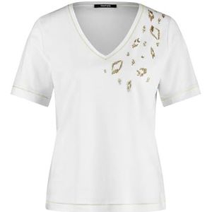 Taifun 671410-16312-9702 T-shirt, met wit patroon, maat 48 dames, Met wit patroon, 42 NL