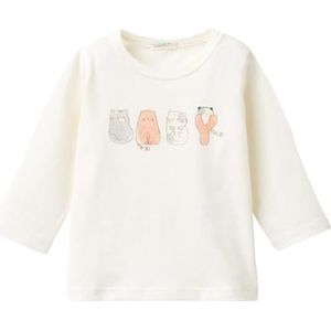 United Colors of Benetton T-shirt voor jongens, Wit, 62 cm