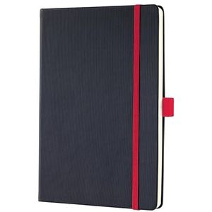 SIGEL CO662 Premium notitieboek geruit, A5, hardcover, zwart, rood - conceptum
