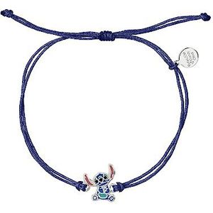 DISNEY Lilo en Stitch Blauw Verstelbaar Koord Armband, Eén maat, Zink