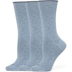 HUE Dames Jeans Sok (Pack van 3), Licht Denim Heather Single, one size
