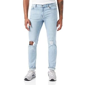 Dr Denim Clark Jeans, Brook Lichtblauw Ripped, 34/34