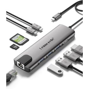 Lemorele - USB C HUB TC39 - 9-in-1 Hub - Zwart - Plug and Play