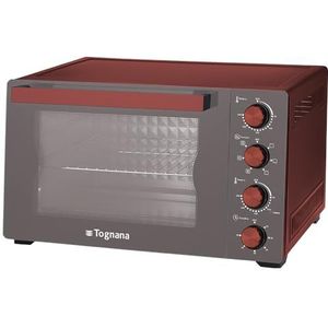 Tognana Iridea Elektrische oven 45 L, aluminium en glas, rood