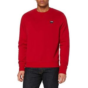 Wrangler Heren Sign Off Crew Sweatshirt, rood, S