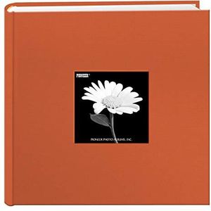 Pioneer Photo Albums Stoffen Frame Cover Fotoalbum 200 Zakken Houden 4x6 Foto's, Mandarijn Oranje, Medium
