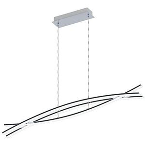 EGLO Nevado Led-hanglamp, 3 lichtpunten, modern, hanglamp van aluminium en kunststof, eettafellamp, woonkamerlamp, hangend in chroom, wit